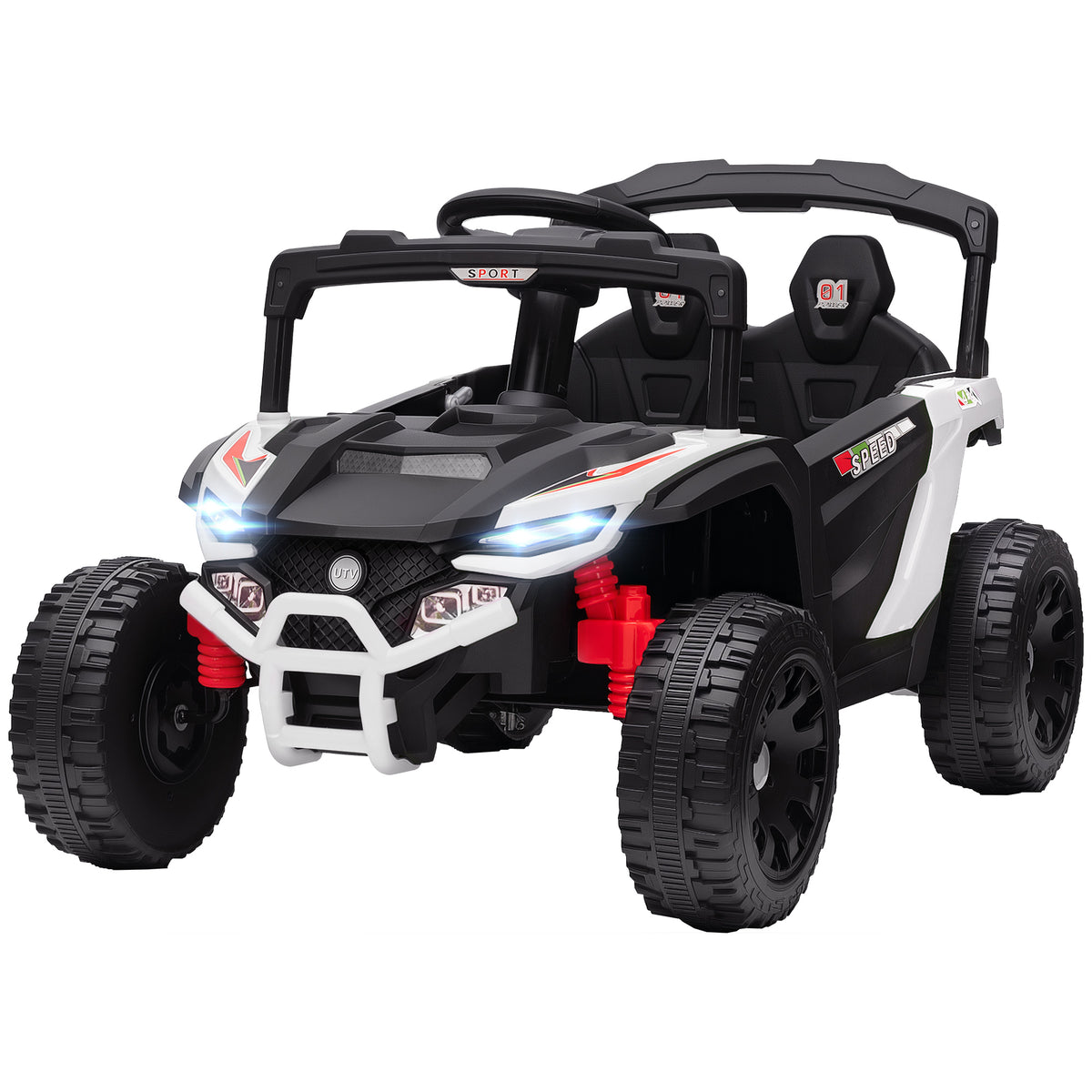 12V Kids Ride On Truck with Dual Motors, Rear Suspension, Remote Control for 3-5 Years Boys Girls-Toys & Games > Baby & Toddler Toys > Electric Ride-On Toys > Electric Toy Cars-DECOROLALA