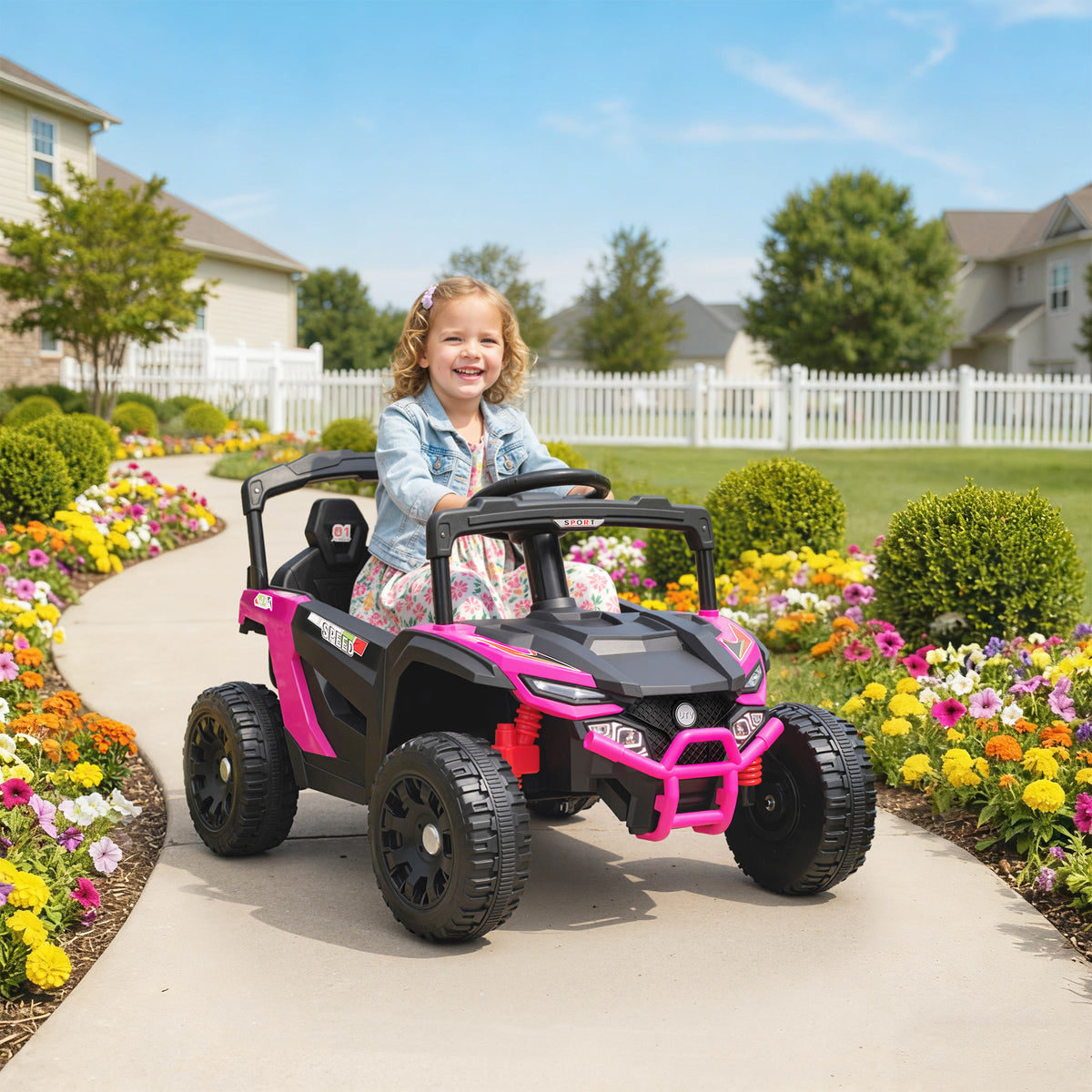 12V Kids Ride On Truck with Dual Motors, Rear Suspension, Remote Control for 3-5 Years Boys Girls-Toys & Games > Baby & Toddler Toys > Electric Ride-On Toys > Electric Toy Cars-DECOROLALA