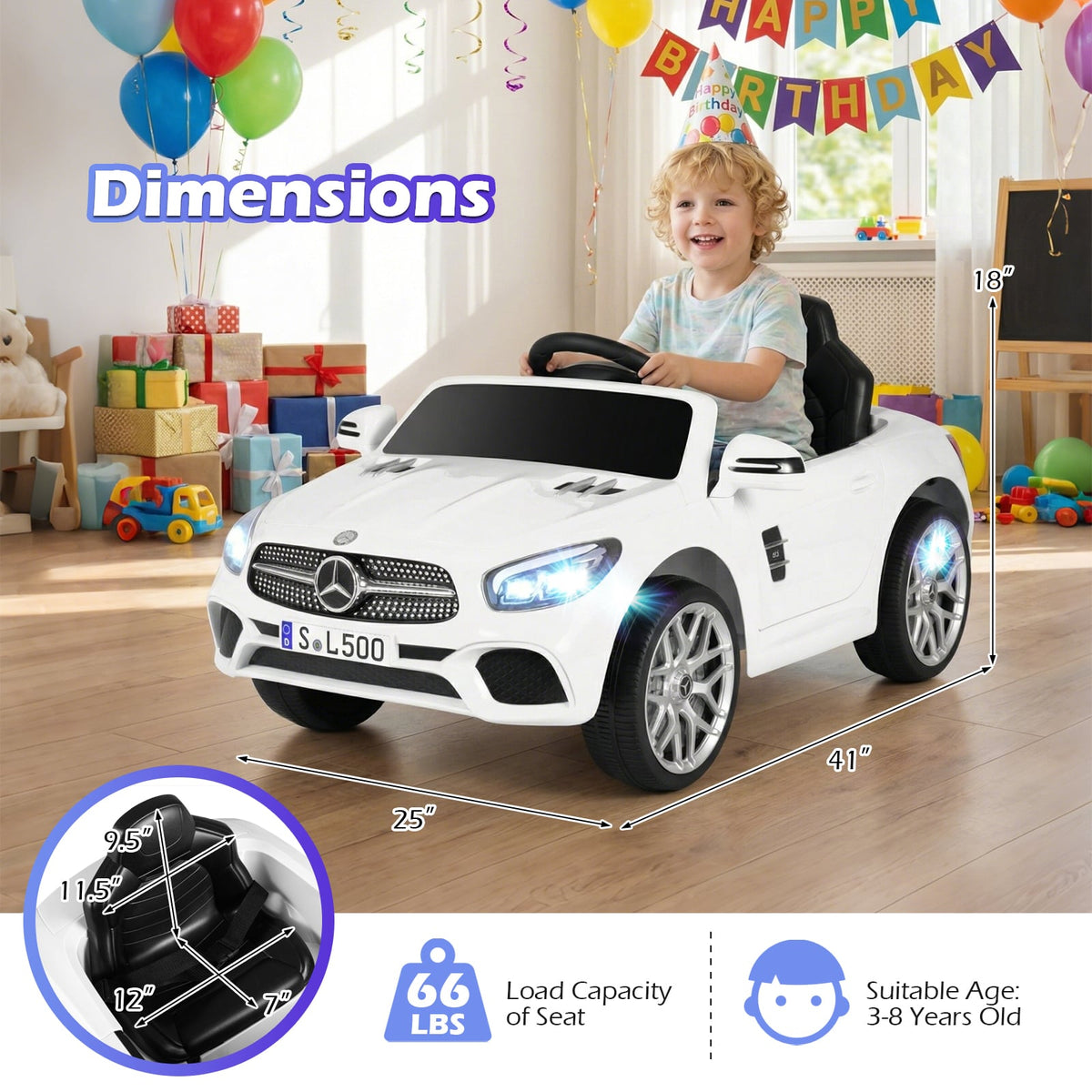 Mercedes-Benz SL R231 12V Kids Ride-On Car with Remote Control