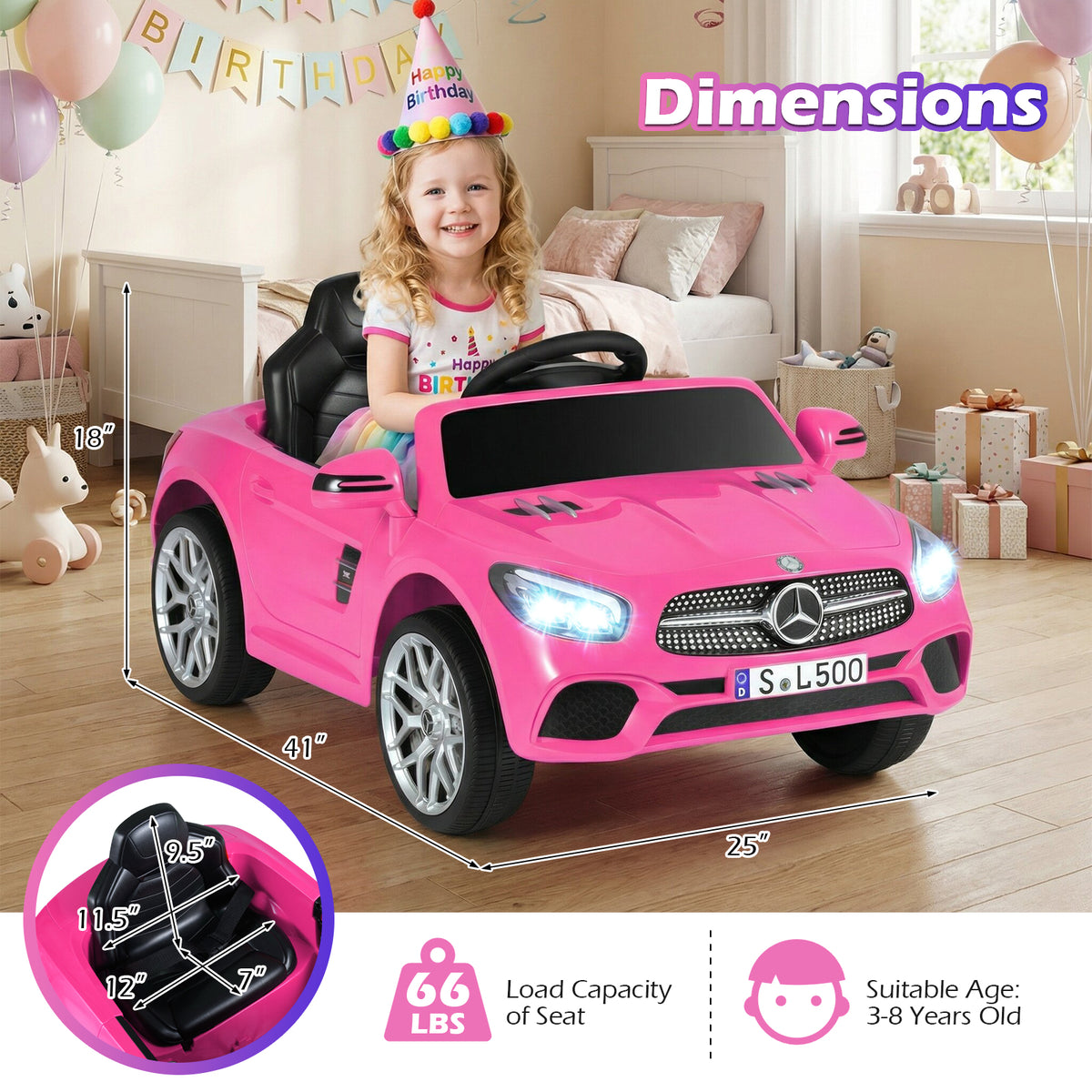 Mercedes-Benz SL R231 12V Kids Ride-On Car with Remote Control