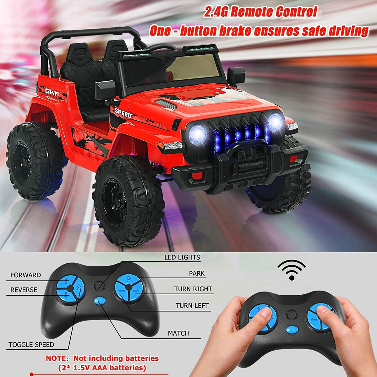12V Kids Ride-On Jeep Car with 2.4G Remote Control