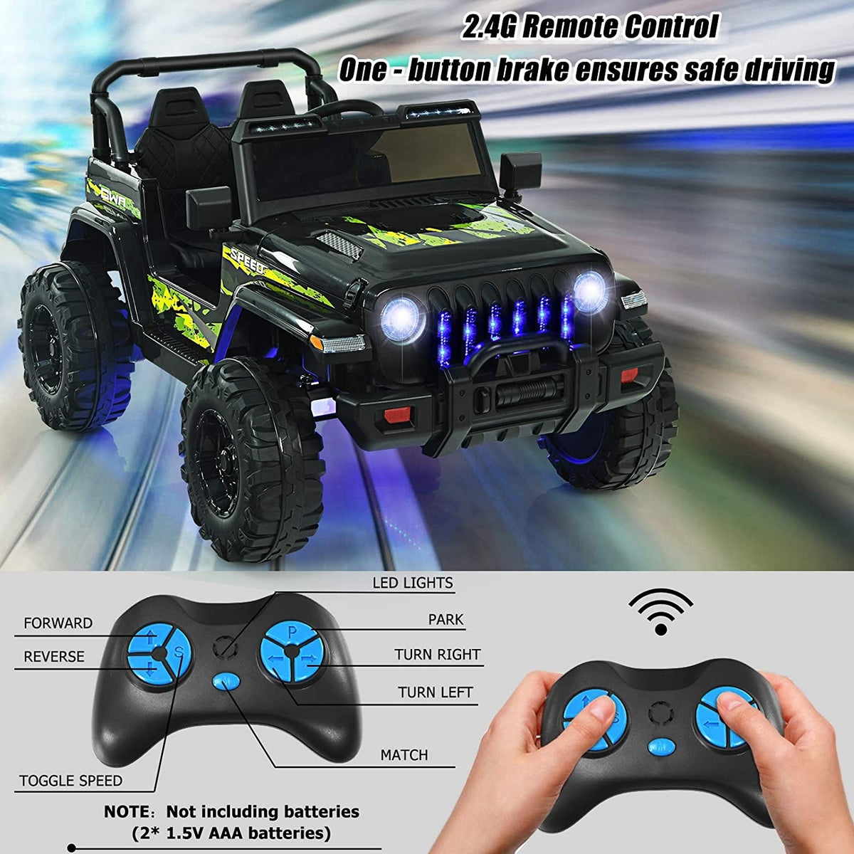 12V Kids Ride-On Jeep Car with 2.4G Remote Control
