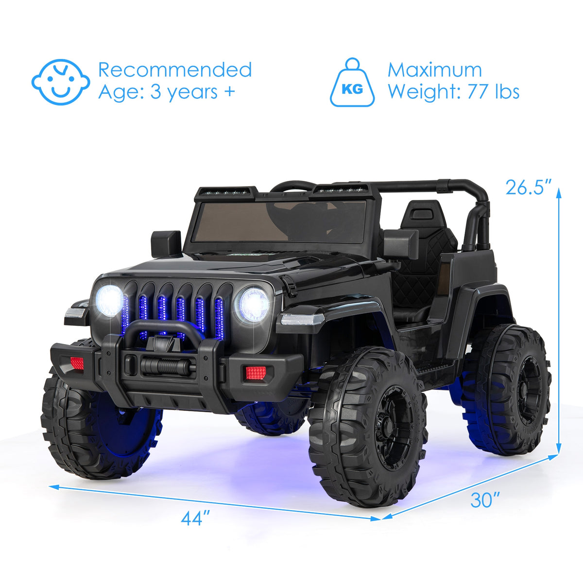 12V Kids Ride-On Jeep Car with 2.4G Remote Control