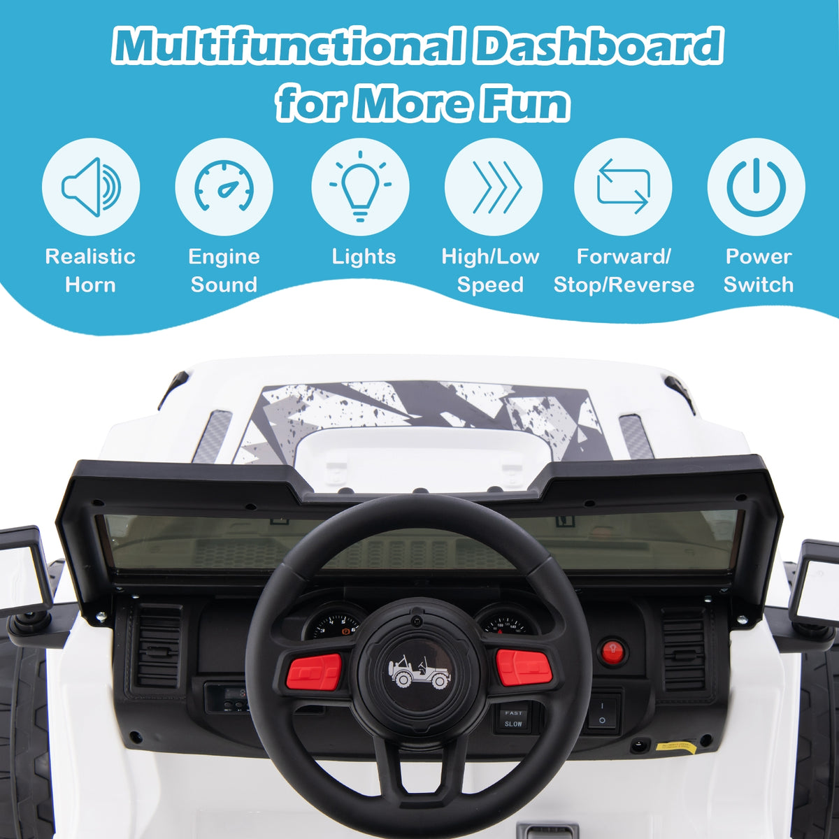12V Kids Ride-On Jeep Car with 2.4G Remote Control