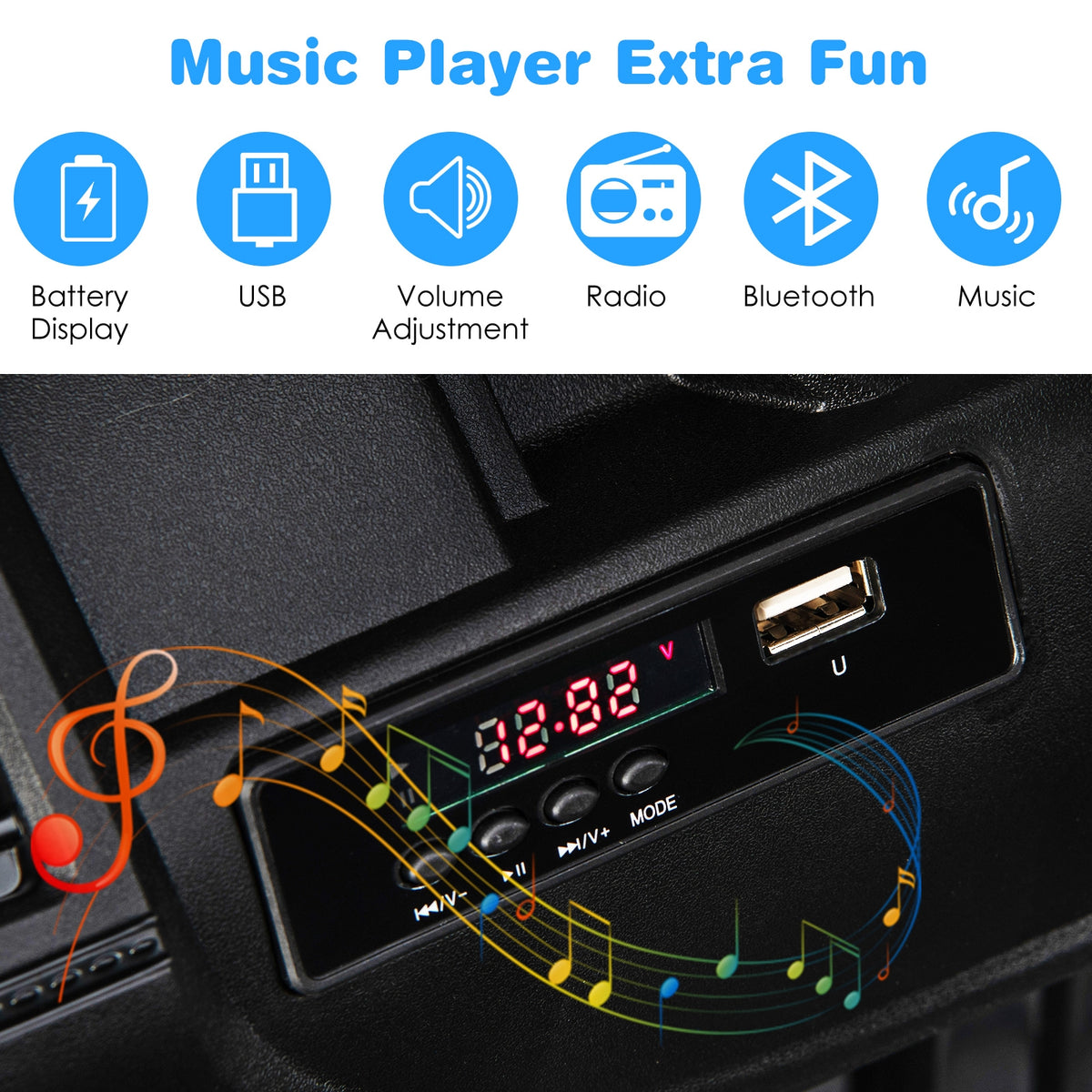 12V Kids Ride-On Jeep Car with 2.4G Remote Control