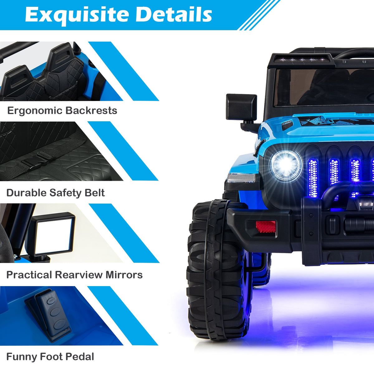 12V Kids Ride-On Jeep Car with 2.4G Remote Control