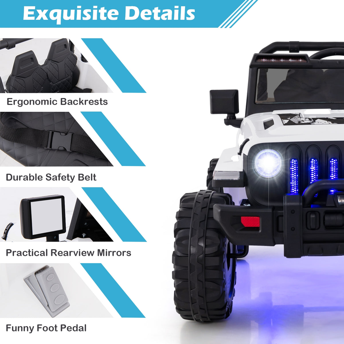 12V Kids Ride-On Jeep Car with 2.4G Remote Control