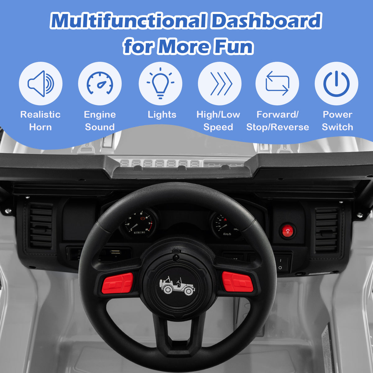 12V Kids Ride-On Jeep Car with 2.4G Remote Control