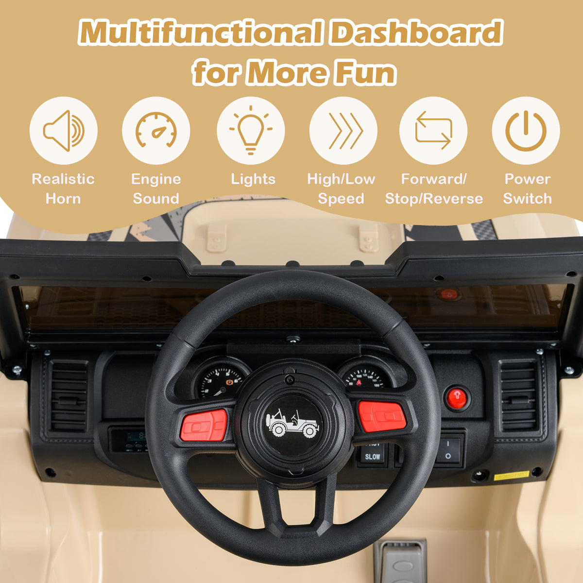 12V Kids Ride-On Jeep Car with 2.4G Remote Control