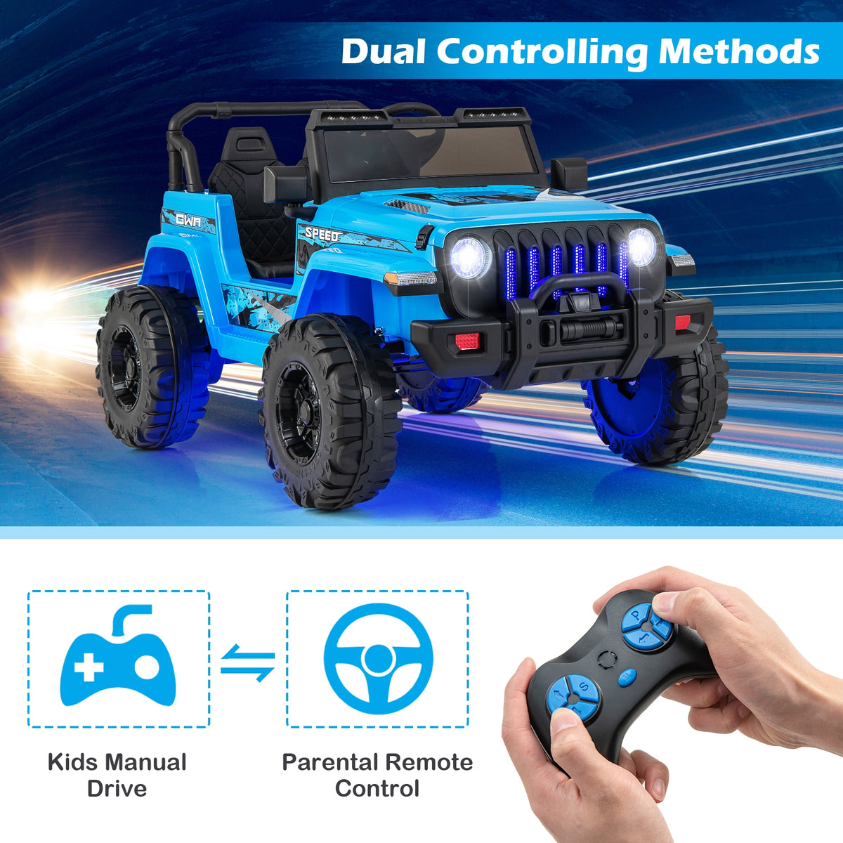 12V Kids Ride-On Jeep Car with 2.4G Remote Control
