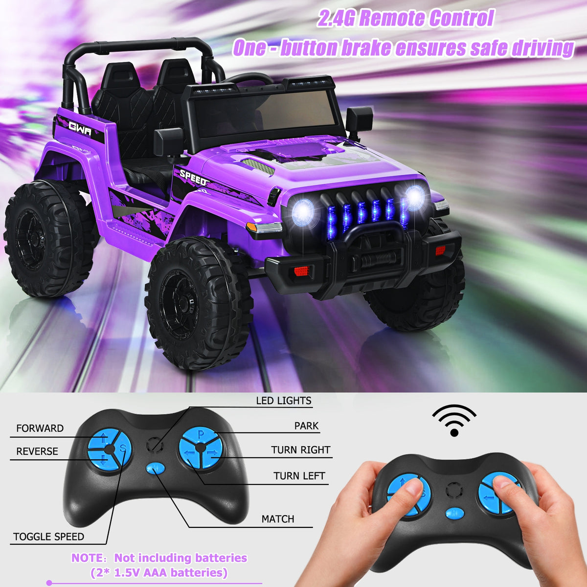 12V Kids Ride-On Jeep Car with 2.4G Remote Control
