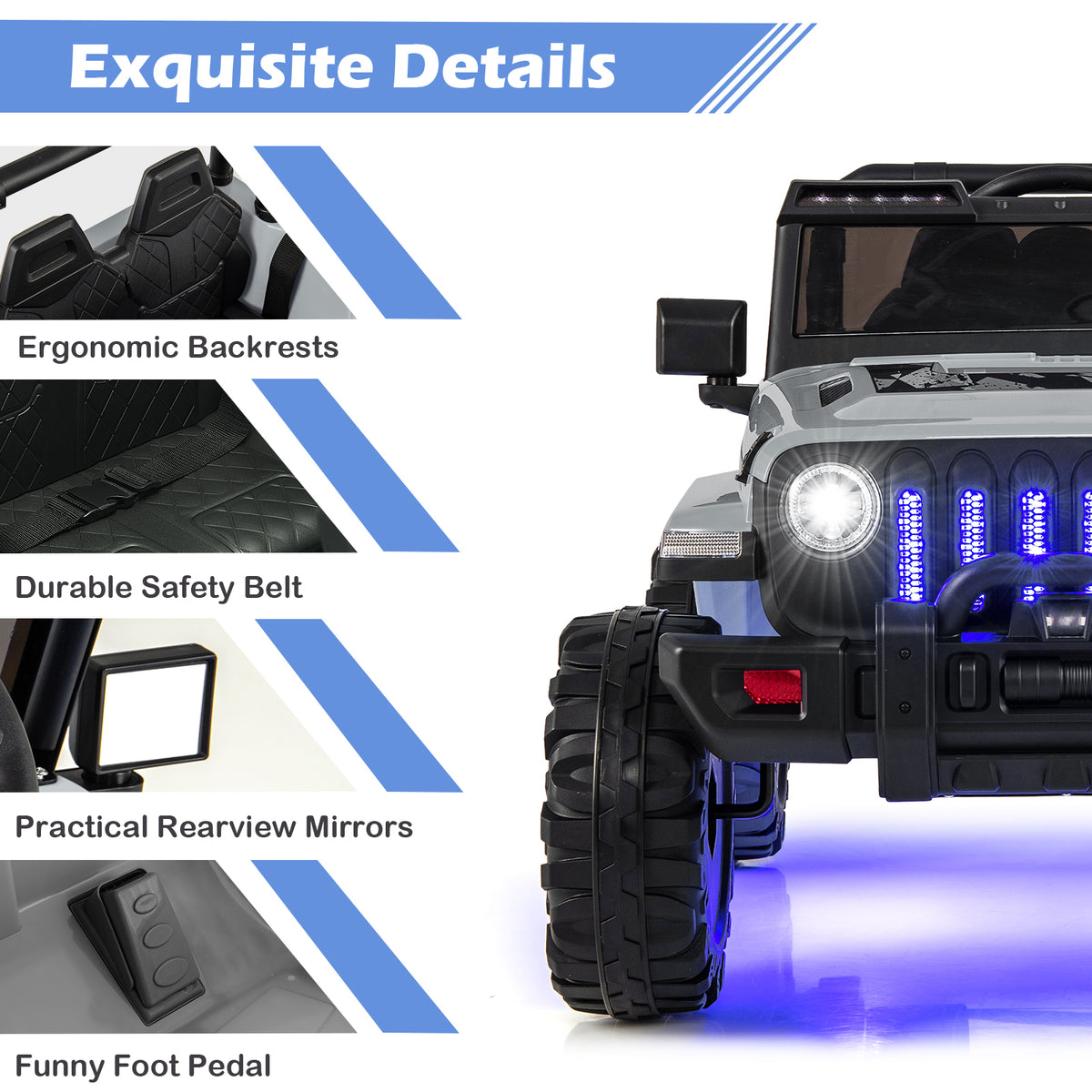 12V Kids Ride-On Jeep Car with 2.4G Remote Control