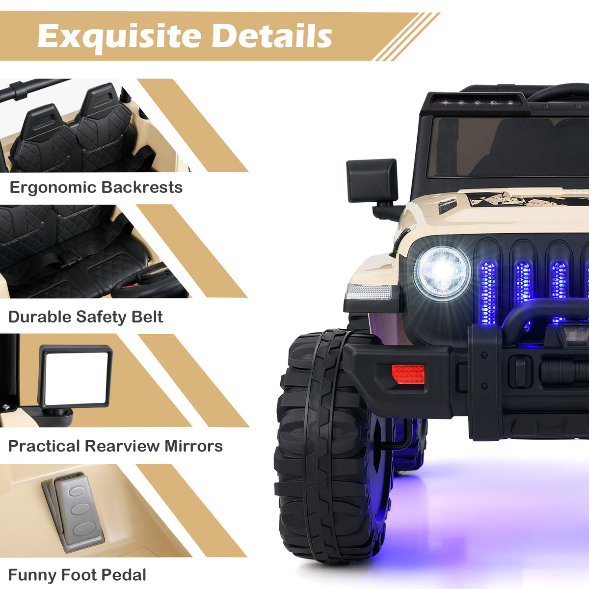 12V Kids Ride-On Jeep Car with 2.4G Remote Control