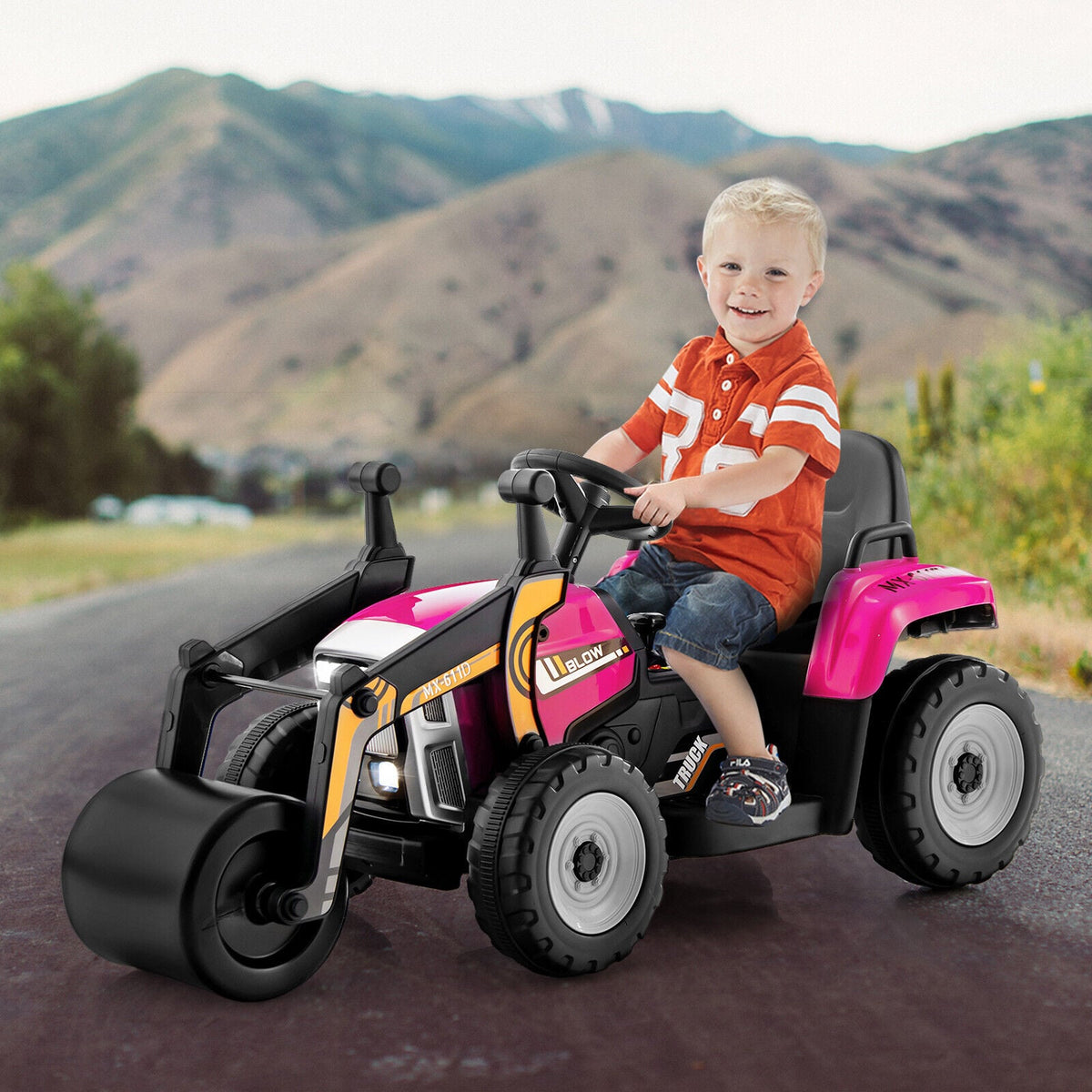12V Kids Ride-On Road Roller with 2.4G Remote Control