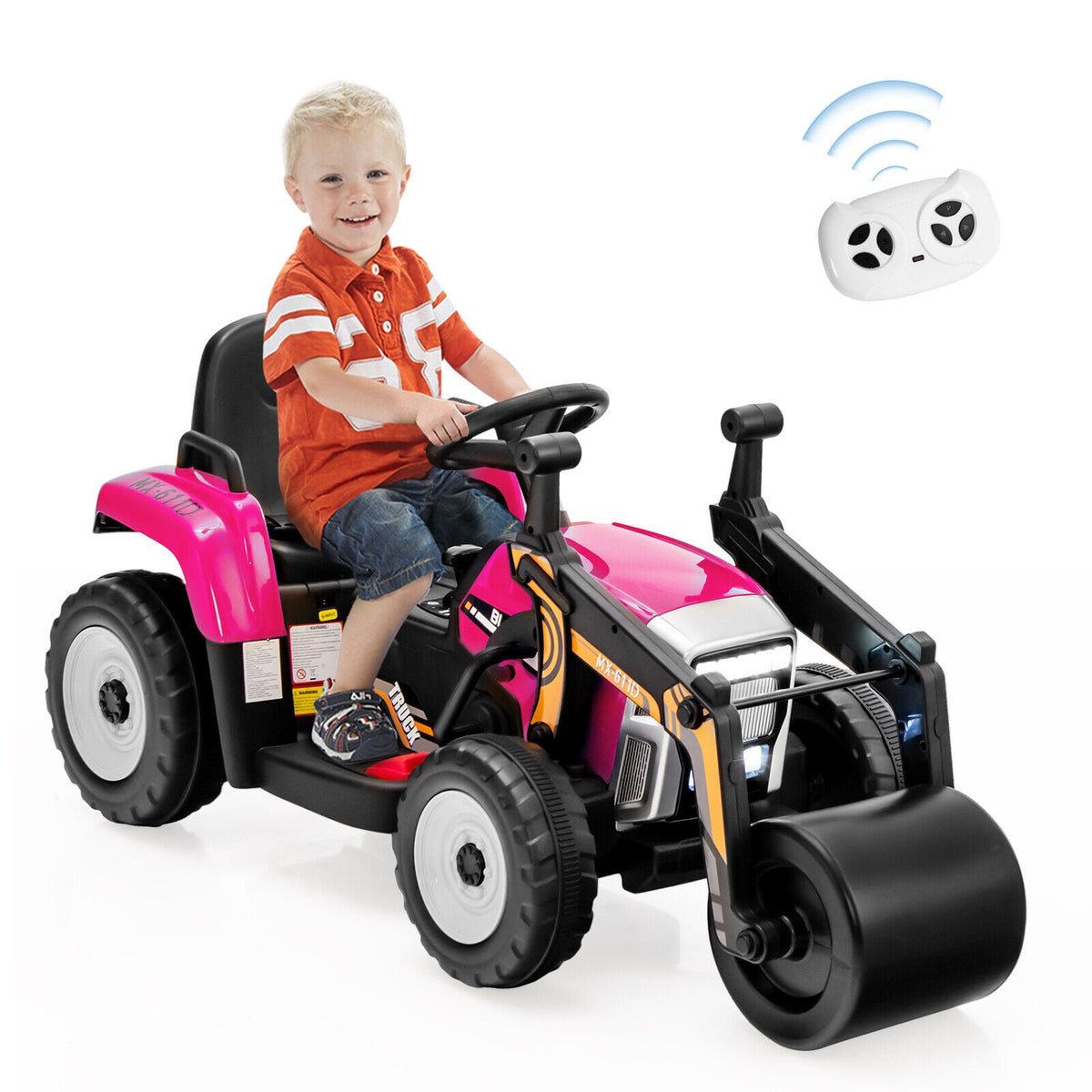 12V Kids Ride-On Road Roller with 2.4G Remote Control