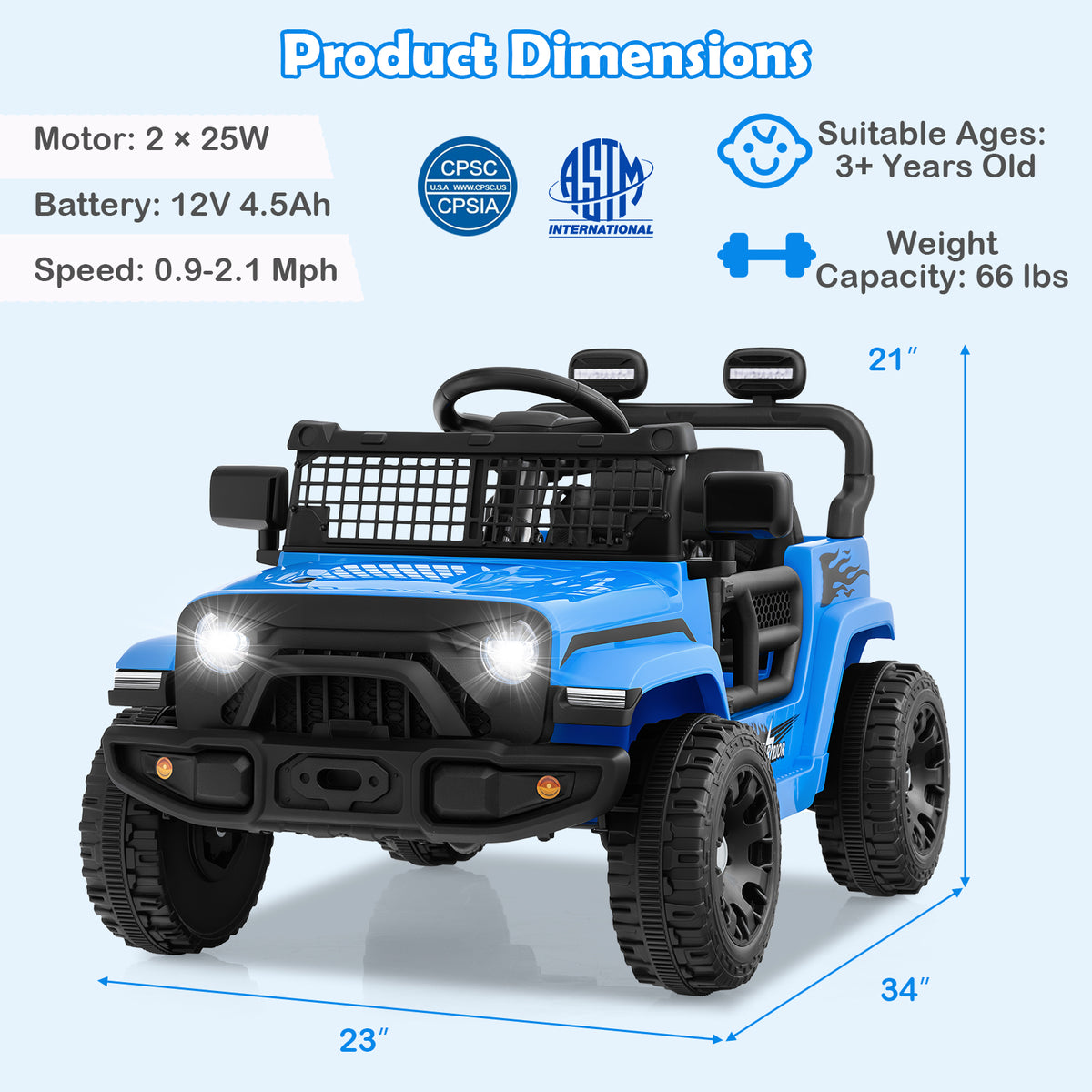 12V Kids Electric Ride-On Truck with Remote Control