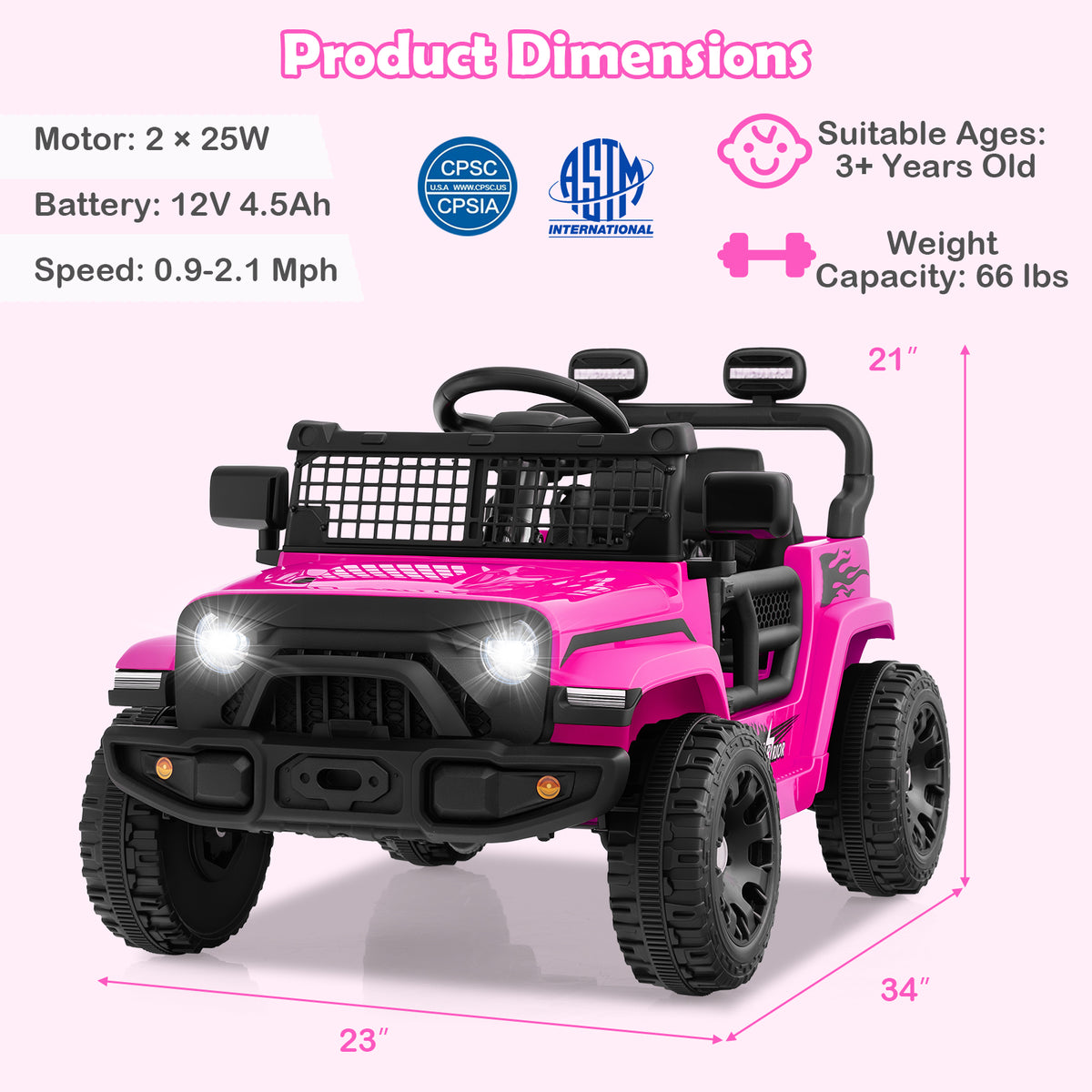 12V Kids Electric Ride-On Truck with Remote Control