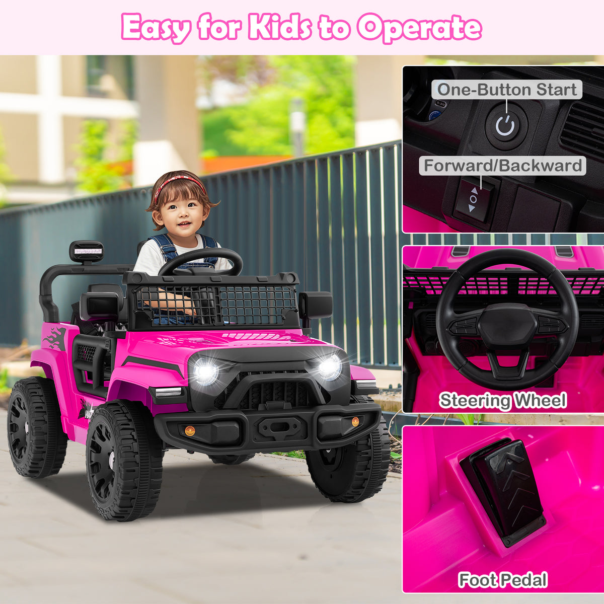 12V Kids Electric Ride-On Truck with Remote Control