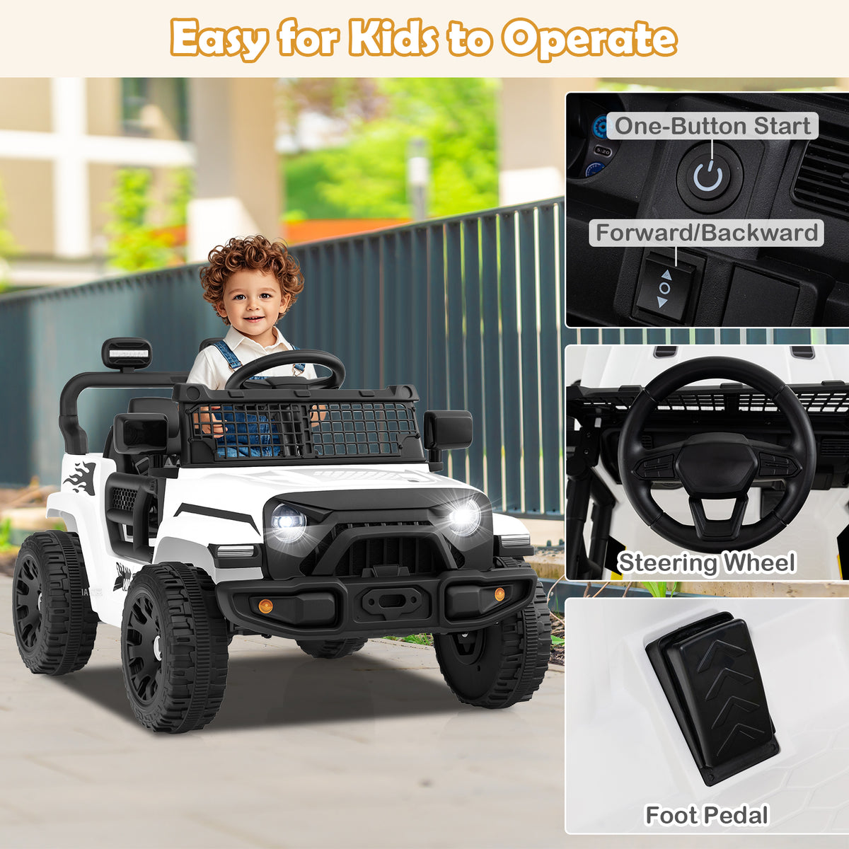 12V Kids Electric Ride-On Truck with Remote Control