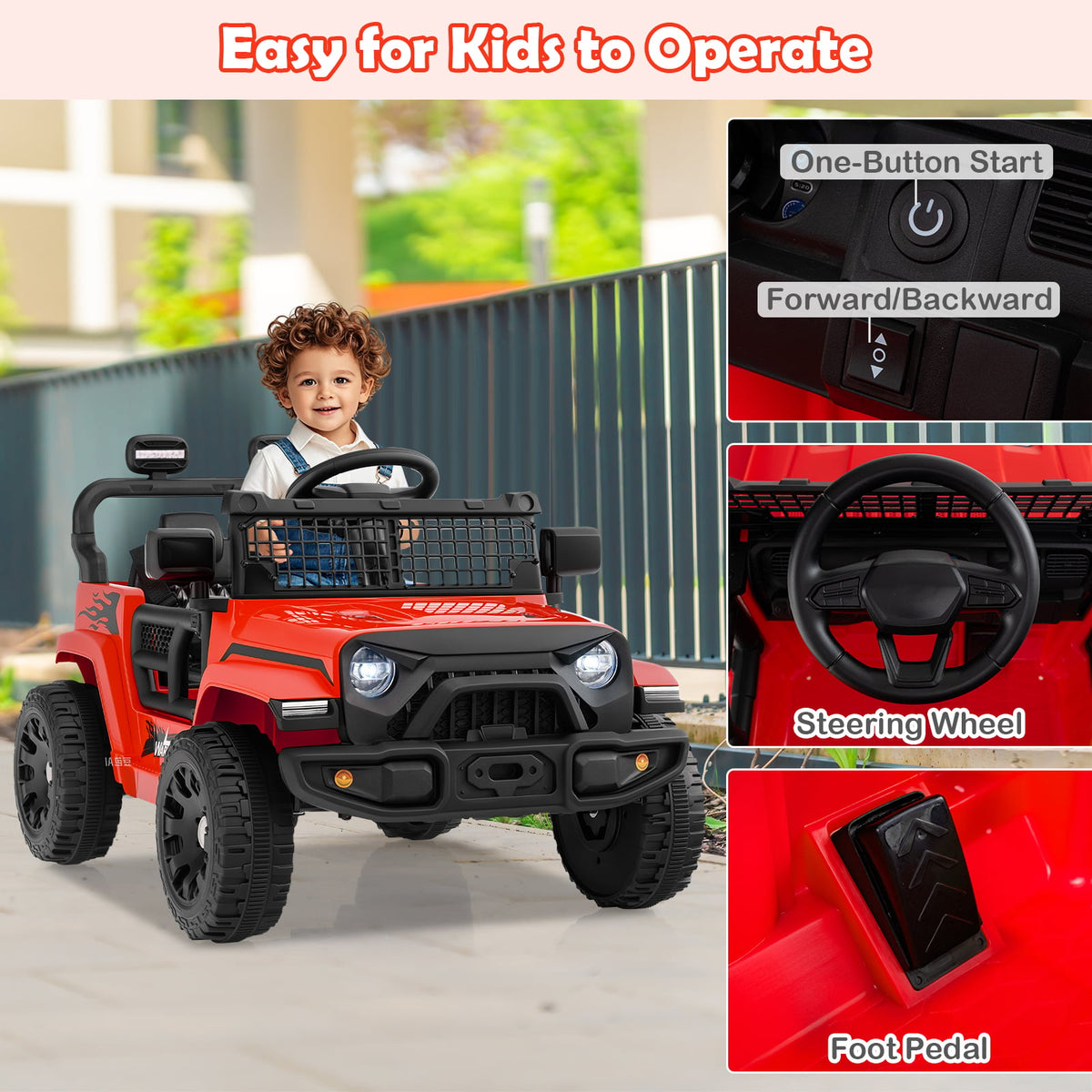 12V Kids Electric Ride-On Truck with Remote Control