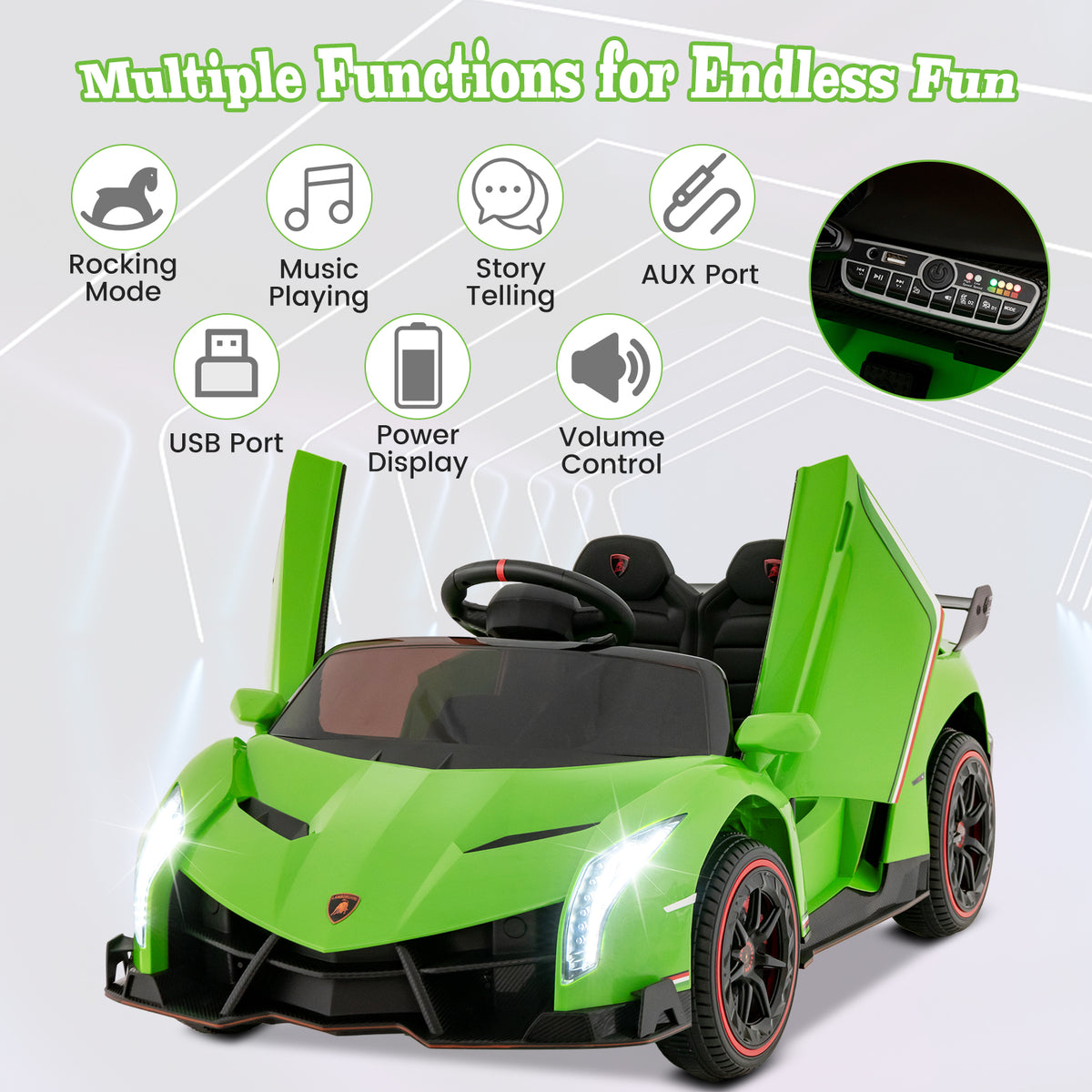 Lamborghini 12V 4WD Kids Ride-on Sports Car with Remote Control