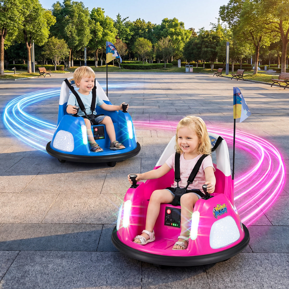 12V Kids Ride On Bumper Car with Remote Control and Flashing Lights