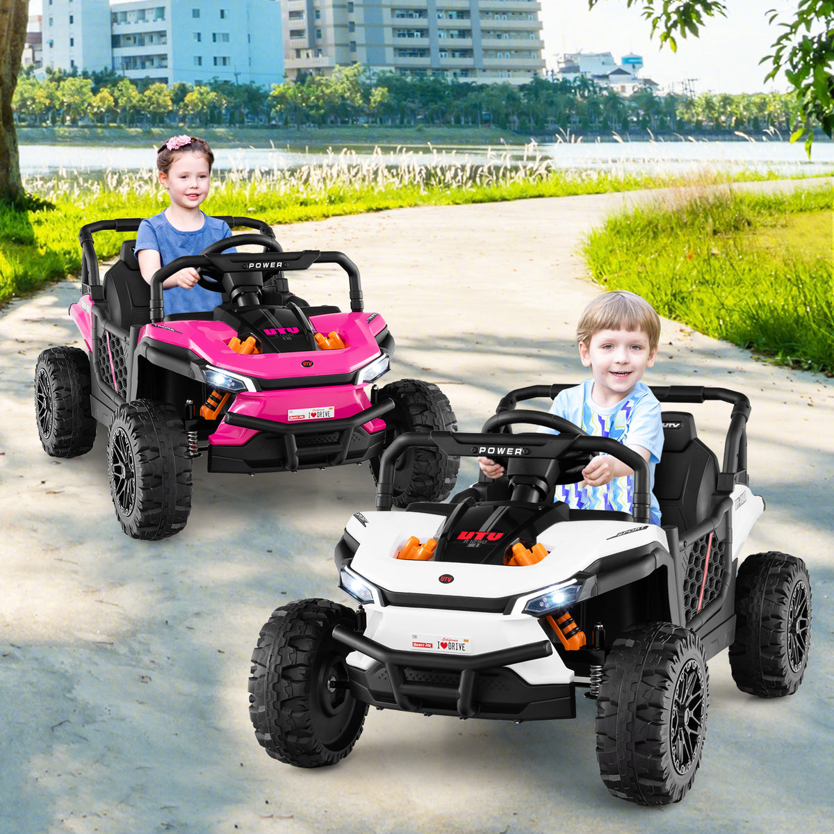 12V Kids Ride on Truck Off-Road UTV with Parental Remote and Lights