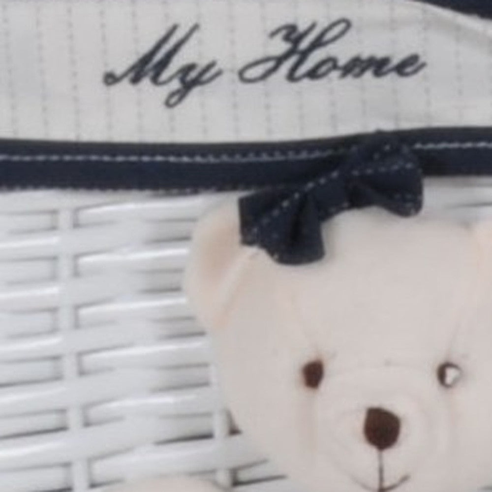 12.5" X 16" X 35.5" White Blue Portable 3 Drawers-Organizers-DECOROLALA