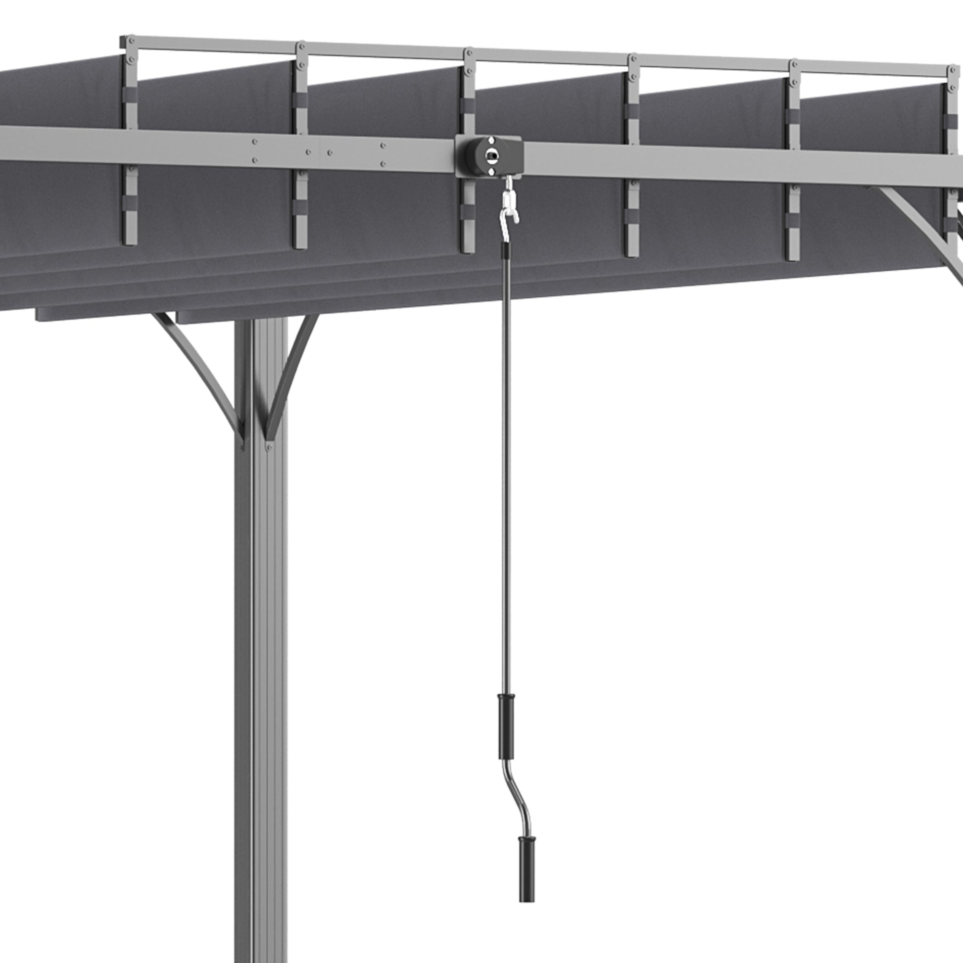 12.8' x 9.7' Louvered Metal Pergola - Grey-DECOROLALA