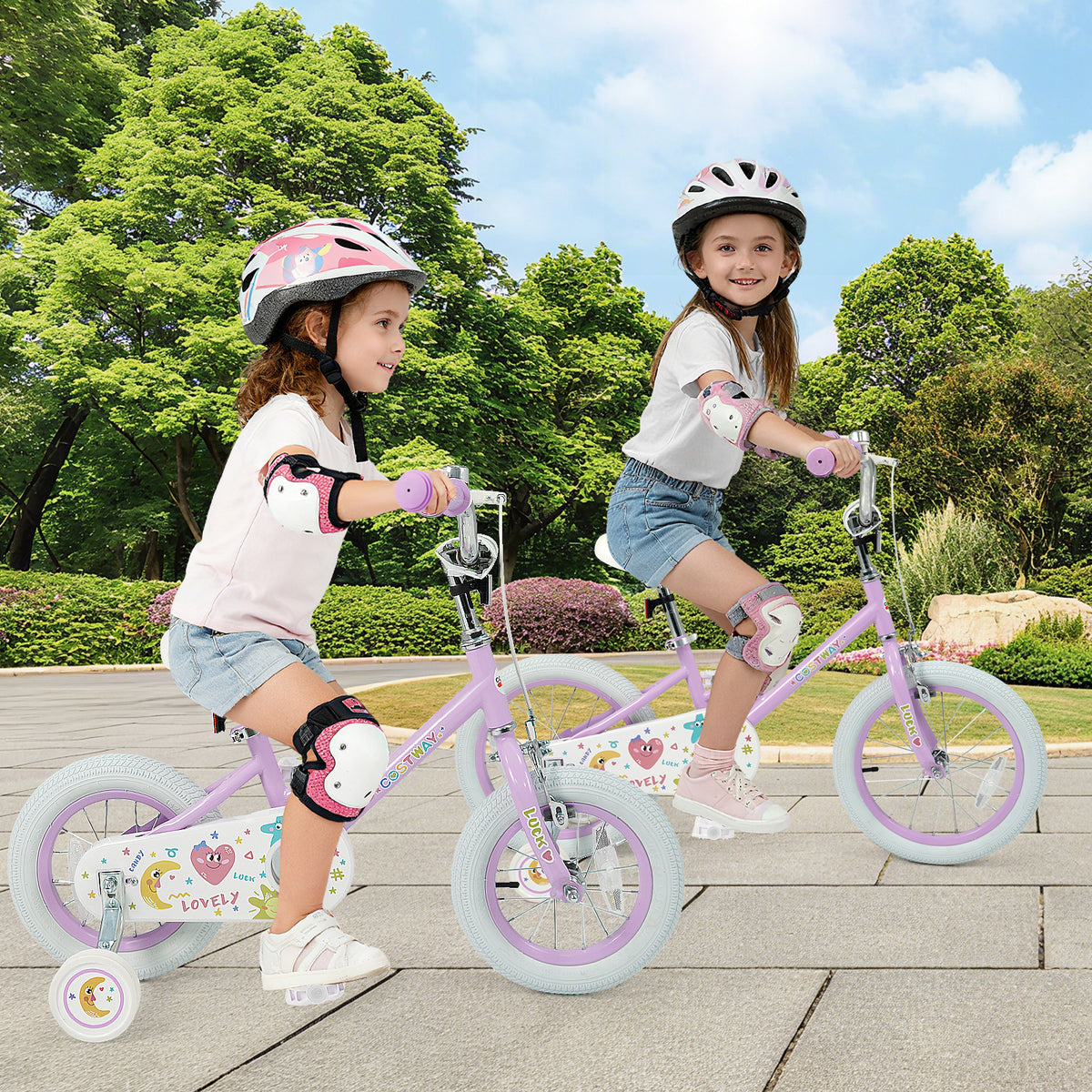 Kids Bike Adjustable for 3-8 Years Old Children - Stars & Moon