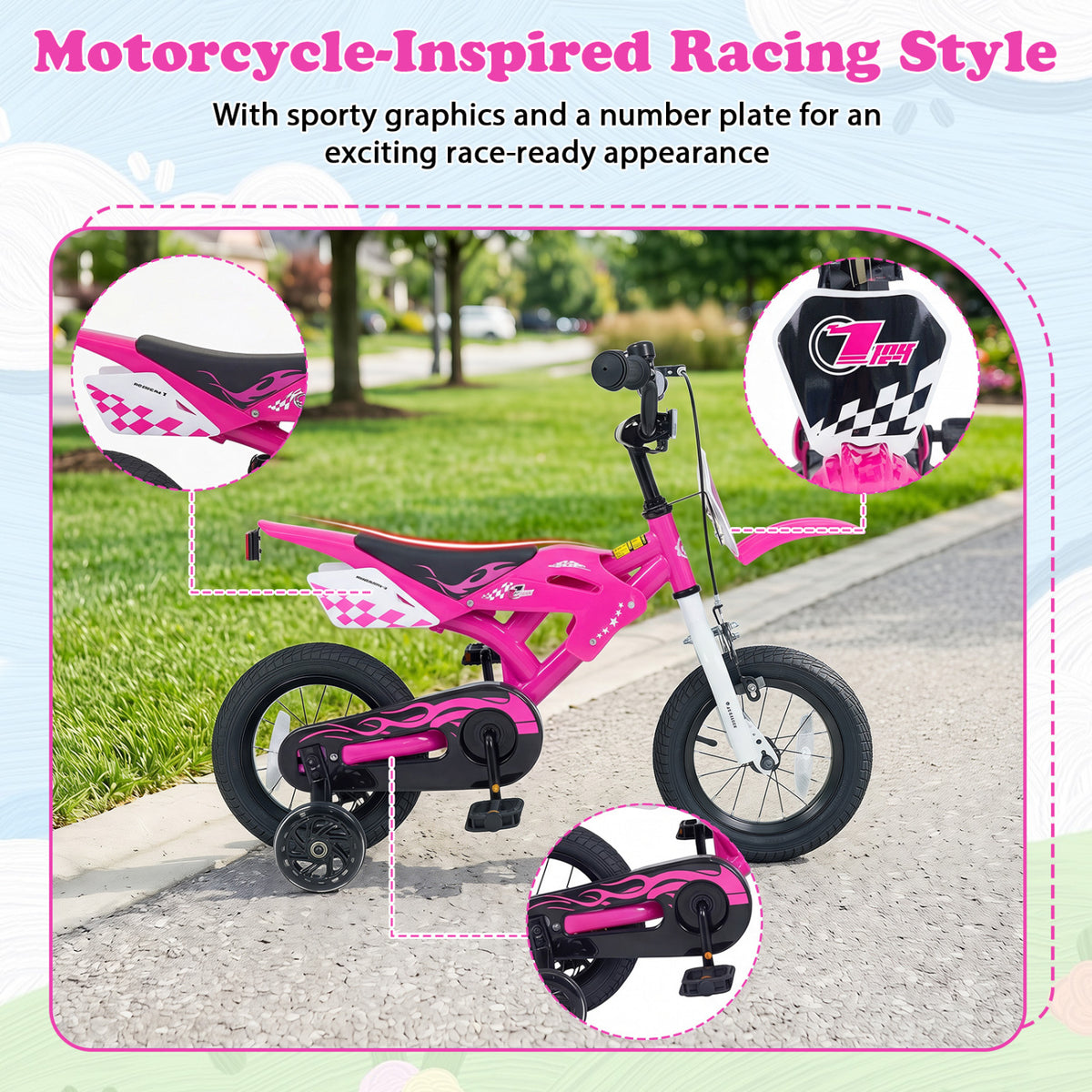 Kids Bike Motorcycle-Inspired for Boy Girl Ages 3-4 Years