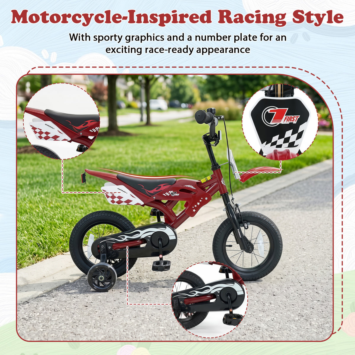 Kids Bike Motorcycle-Inspired for Boy Girl Ages 3-4 Years
