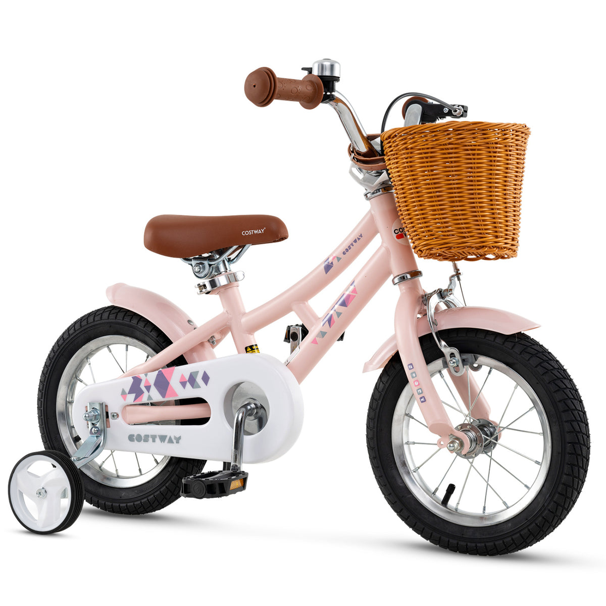 Kids Bike Retro Bicycle with Adjustable Height and Basket for Ages 4-7 Years Old