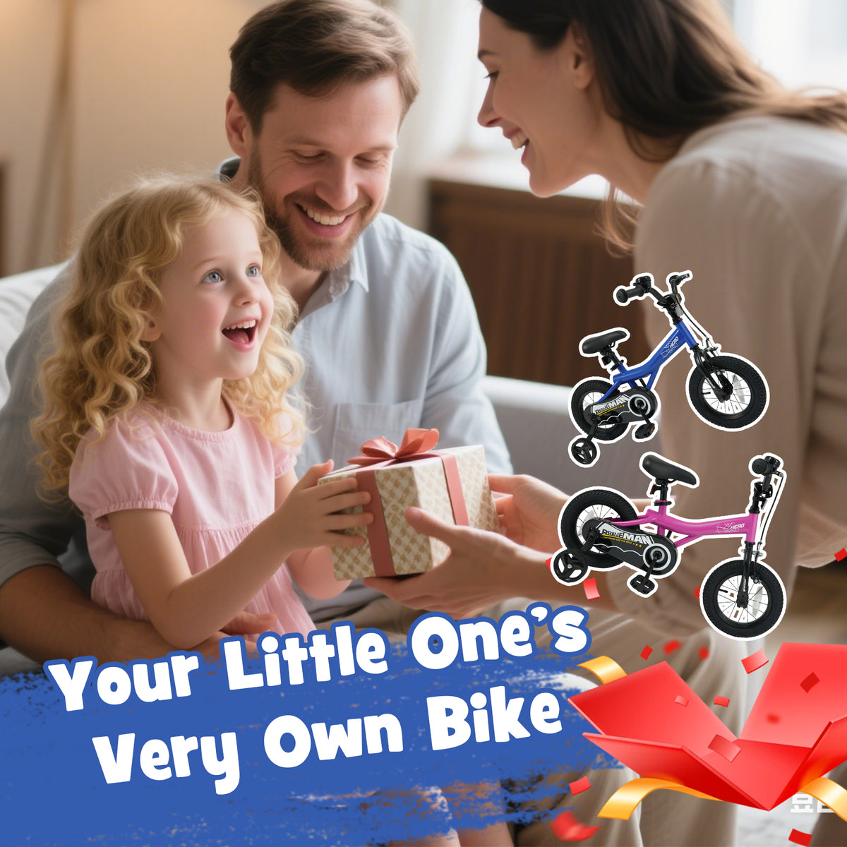 Kids Bike with Removable Training Wheels - Brave Hero