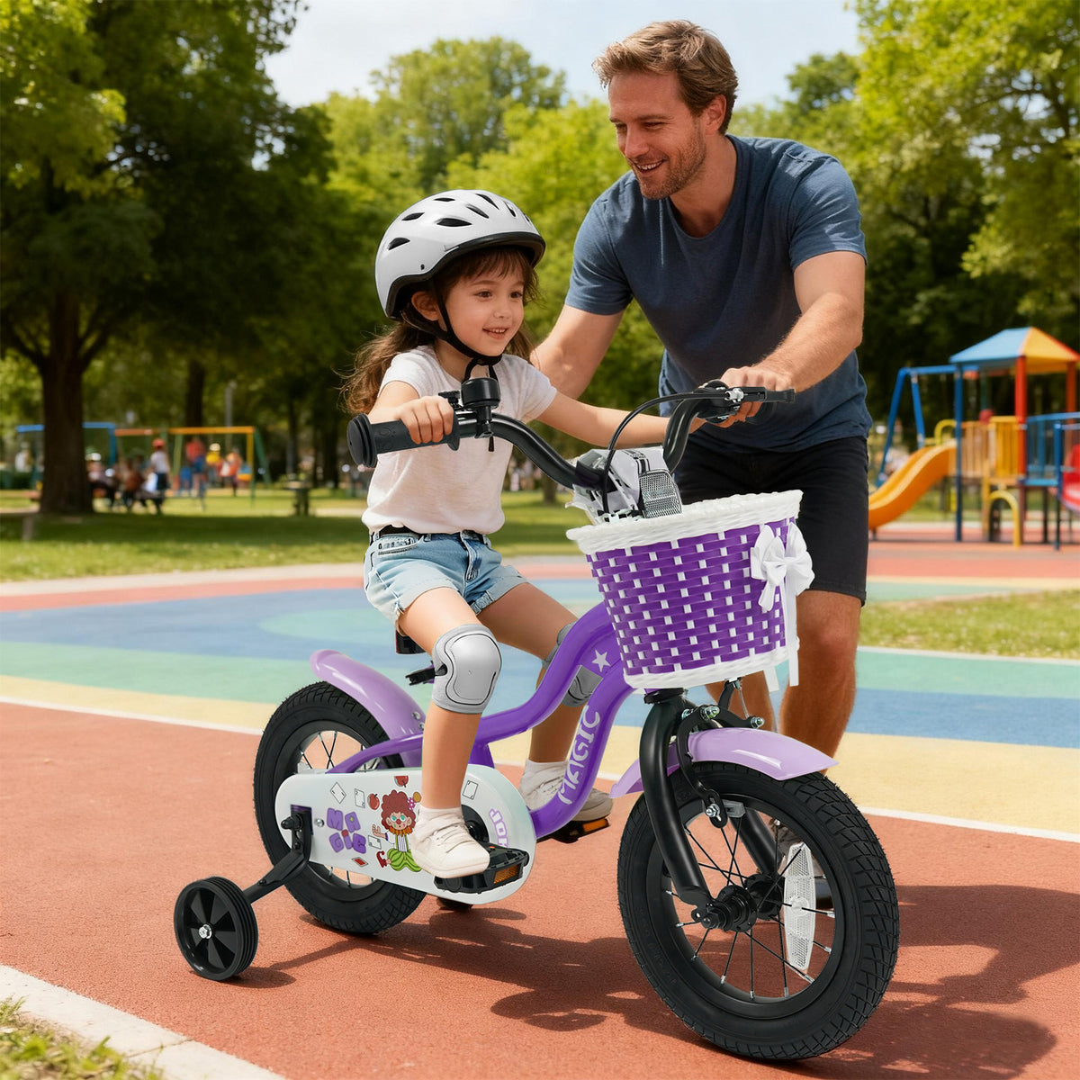 Kids Bike with Training Wheels for Aged 3-4 Years Old - Magic