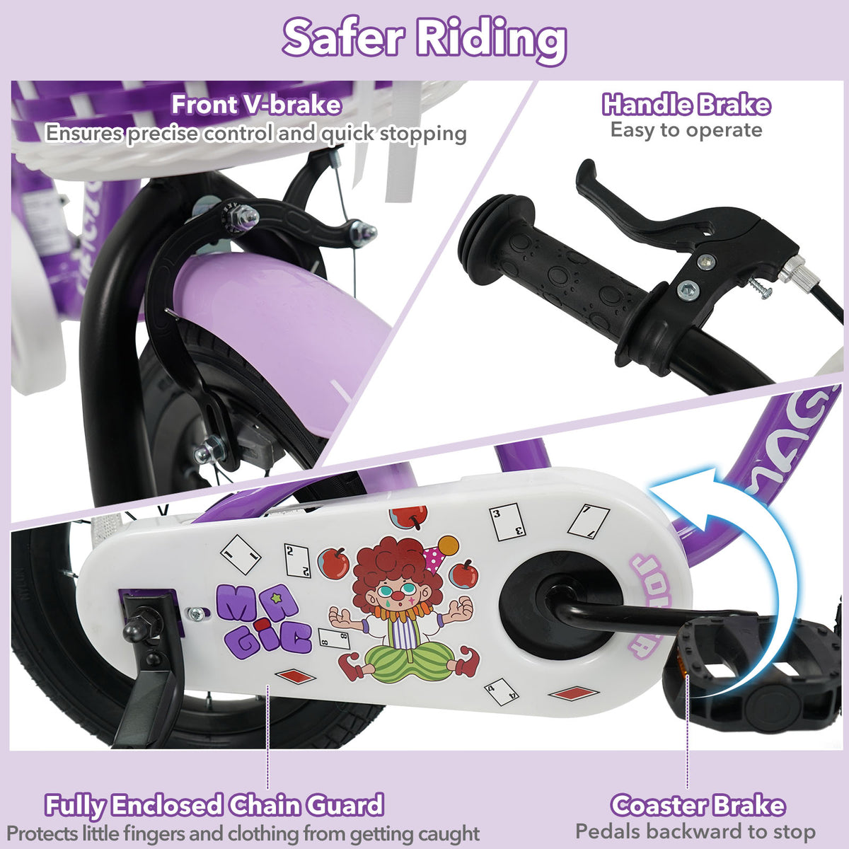 Kids Bike with Training Wheels for Aged 3-4 Years Old - Magic