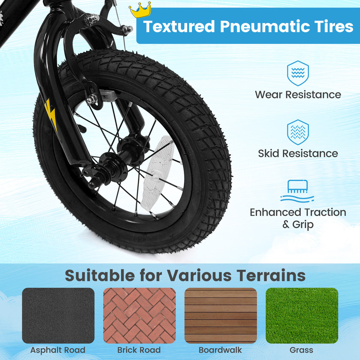 Kids Bike with Training Wheels for Ages 4-8 Years Old - Street Art Time