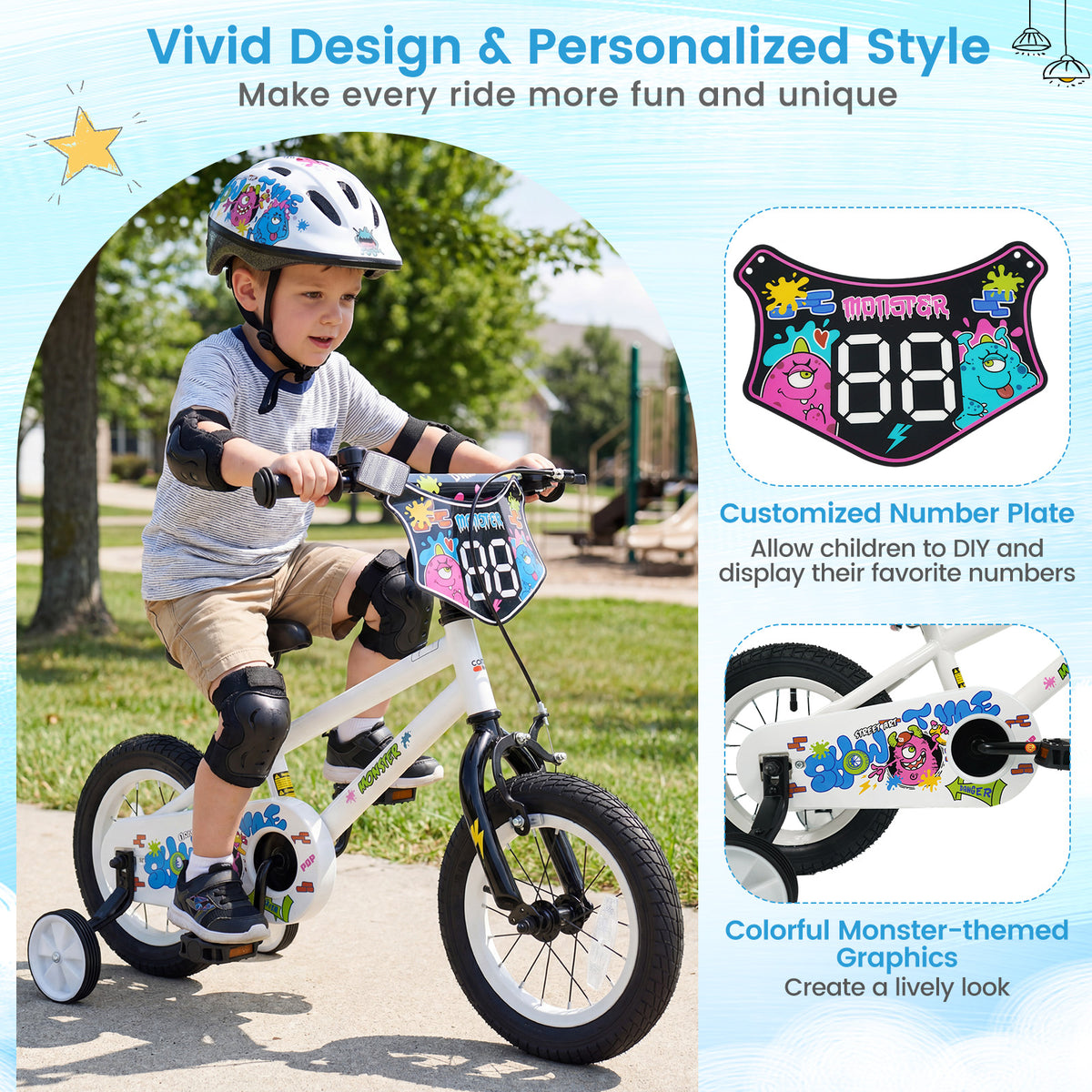Vélo pour enfant avec petites roues pour 3-4 ans - Street Art Time