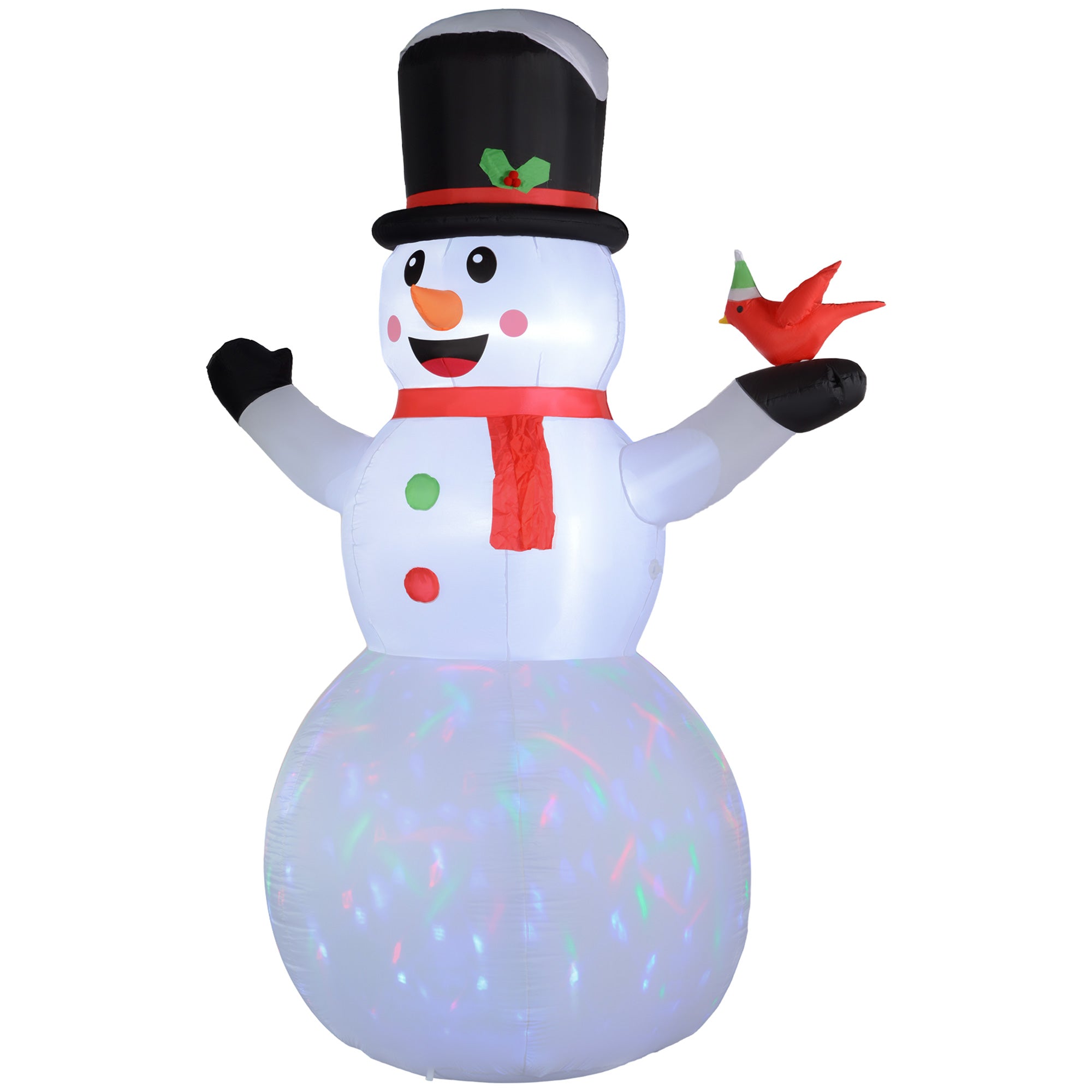 12ft Christmas Inflatable Snowman with Rotating LED Lights-Home Furnishings > Holiday & Seasonal > Christmas Decorations > Christmas Inflatables-DECOROLALA