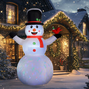 12ft Christmas Inflatable Snowman with Rotating LED Lights-Home Furnishings > Holiday & Seasonal > Christmas Decorations > Christmas Inflatables-DECOROLALA