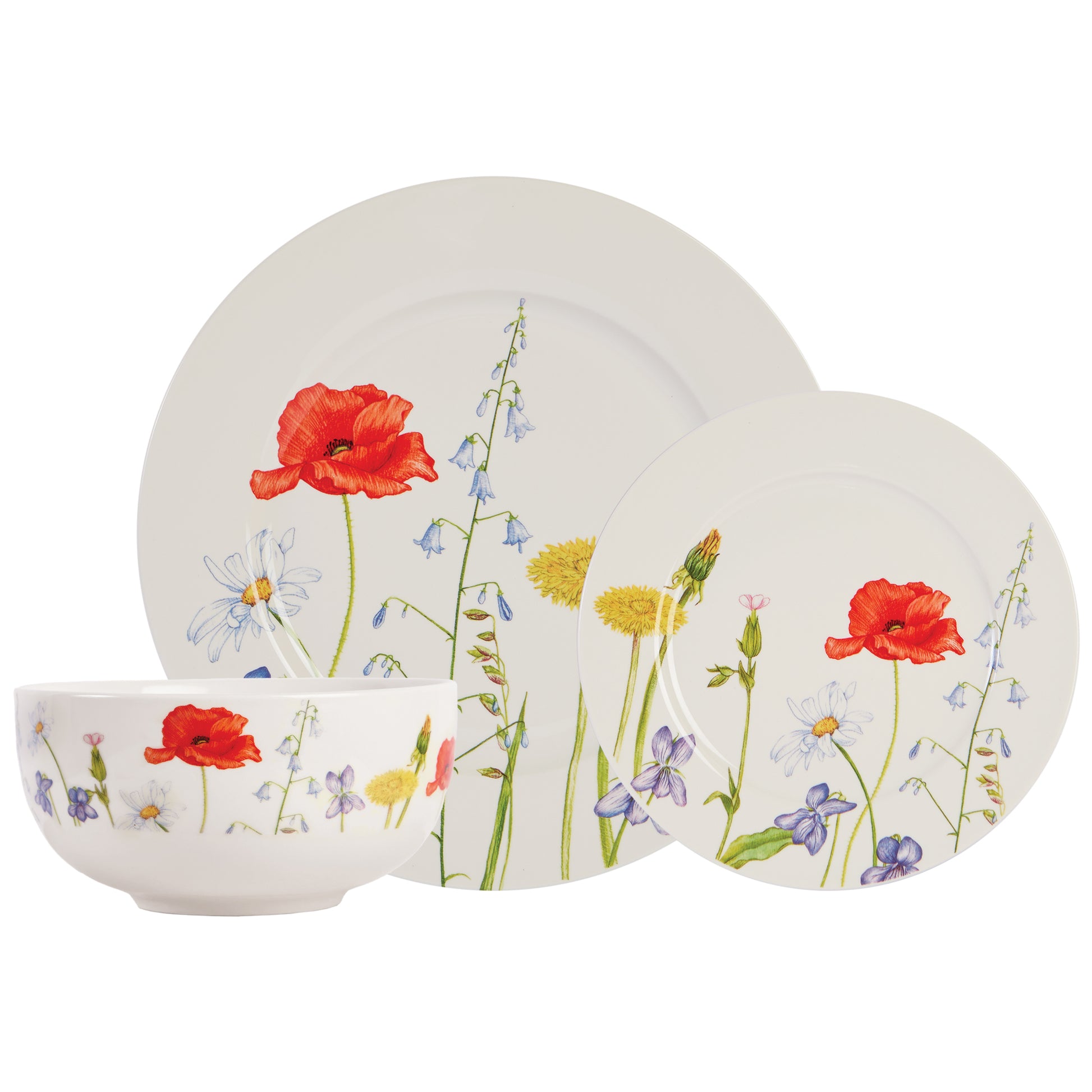 12pc Wildflower Dinnerware Set - New Bone China-Dinnerware-DECOROLALA