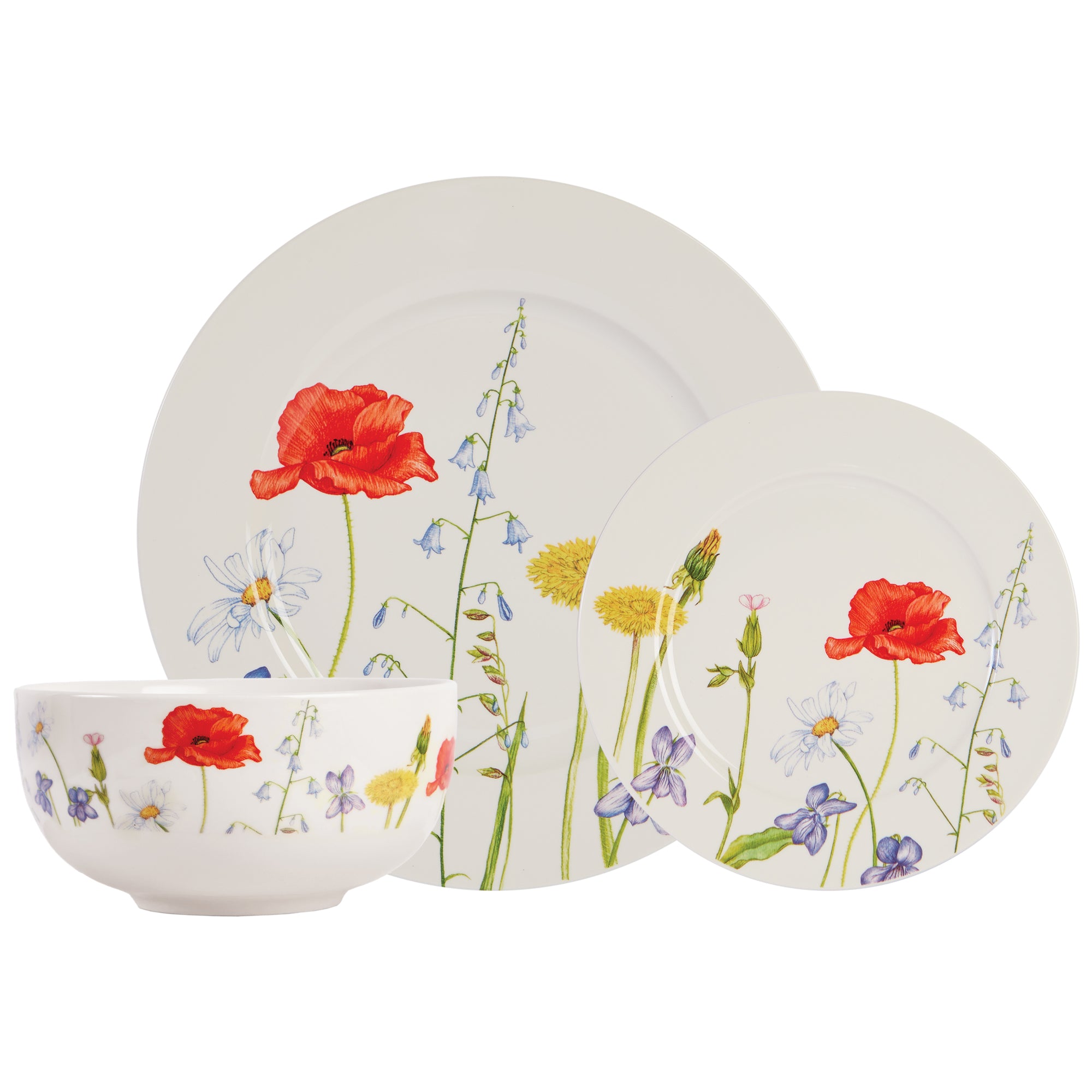 12pc Wildflower Dinnerware Set - New Bone China-Dinnerware-DECOROLALA