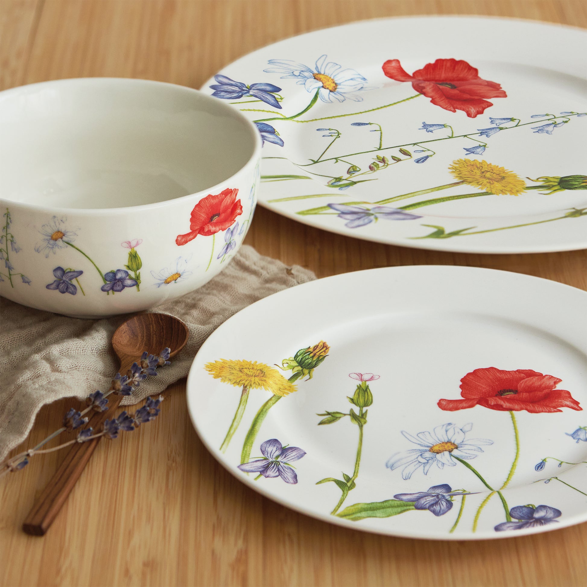 12pc Wildflower Dinnerware Set - New Bone China-Dinnerware-DECOROLALA
