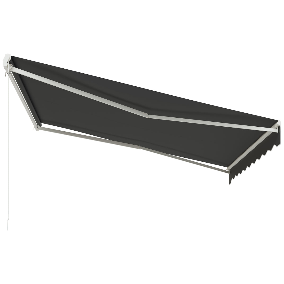 Electric Retractable Awning 12'x10' Grey - Remote Control-Patio Awnings-DECOROLALA