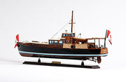 13" Black Brown And Ivory Hand Painted Decorative Boat Model-Sculptures-DECOROLALA
