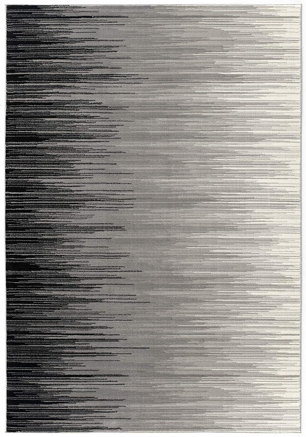 13' Black and Gray Abstract Power Loom Runner Rug-Area Rugs-DECOROLALA