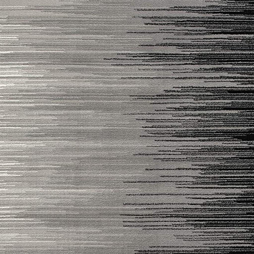 13' Black and Gray Abstract Power Loom Runner Rug-Area Rugs-DECOROLALA