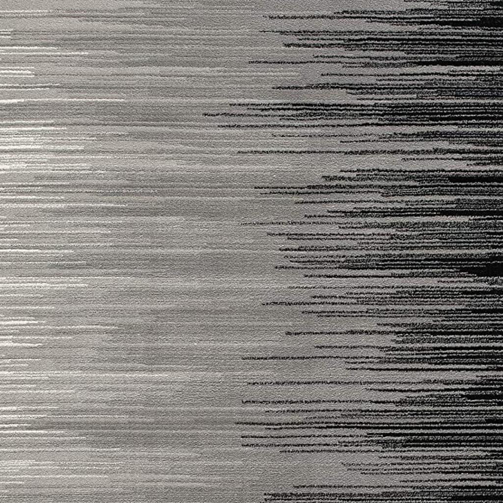 13' Black and Gray Abstract Power Loom Runner Rug-Area Rugs-DECOROLALA