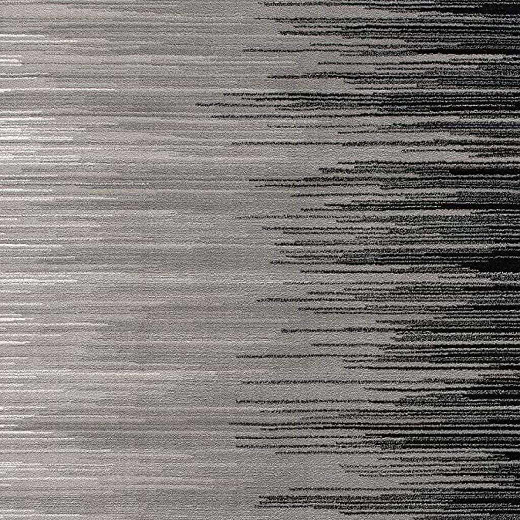 13' Black and Gray Abstract Power Loom Runner Rug-Area Rugs-DECOROLALA
