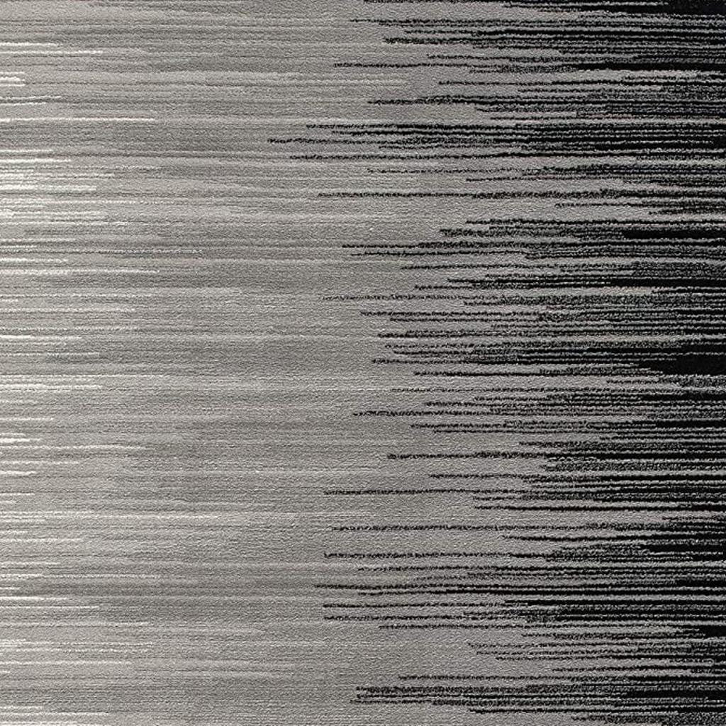 13' Black and Gray Abstract Power Loom Runner Rug-Area Rugs-DECOROLALA